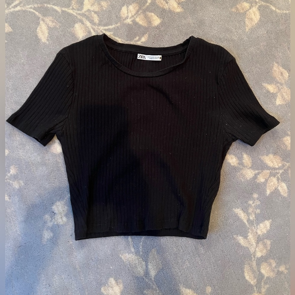 Black Ribbed Zara Top